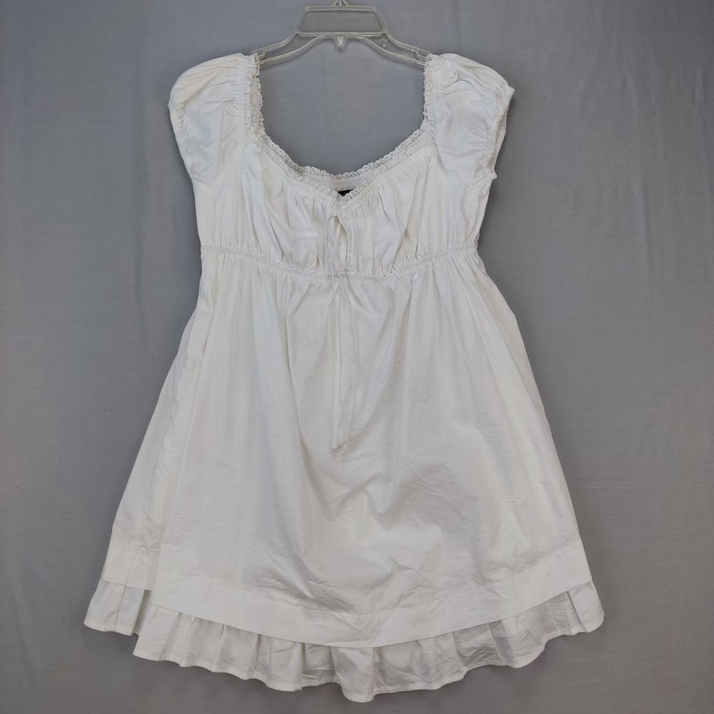 Cotton Candy LA Romper Women L White Mini Dress Cottagecore Lace Ruffle Pockets